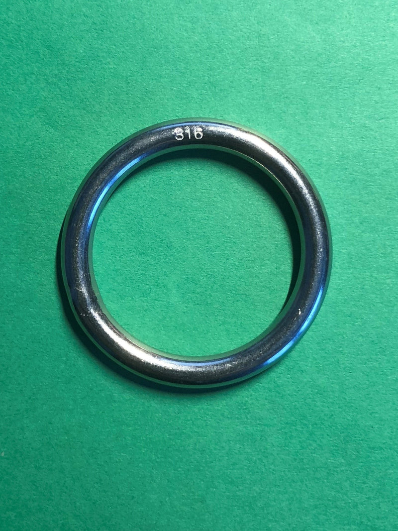 US STAINLESS 10 Pieces Stainless Steel 316 Round Ring Welded 3/16" x 1 3/16" (5mm x 30mm ID) Marine Grade