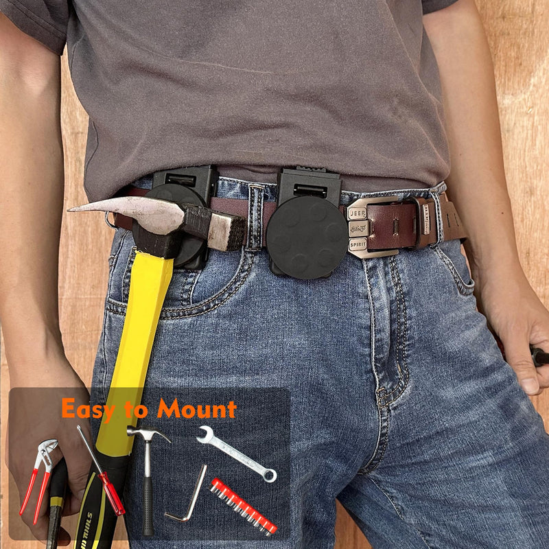MUTUACTOR Tool Holster Belt Clip,Heavy-Duty Magnetic Tool Holder for Belt Clip,Non-Slip Strong Magnetic Clip Tool Belt Accessories for Hammer Screwdrivers Adjustable Wrench Magnetic Tools Hardware Belt Clip X1