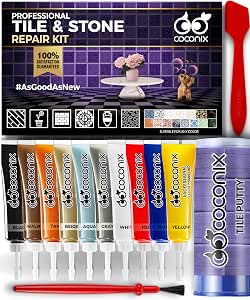 Porcelain Repair Kit - Tile Stone Repair Kit, Marble Repair kit, Tub and Tile Refinishing Kit, Crack Chip Ceramic Floor, Shower Tile Gap Filler & Bathtub Repair Kit, Granite Filler Repair
