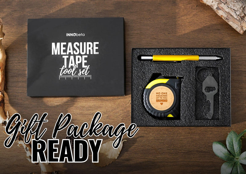 INNObeta Grandad Gifts Tool Set for Grandpa, 16-Foot Easy Read Retractable Tape Measure with Fractions for Father's Day, Birthday, Christmas