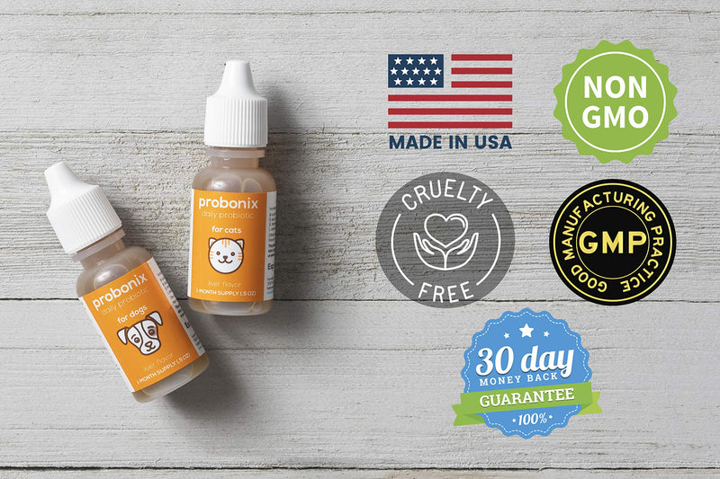 Humarian Probonix Cat Probiotic Drops - 8-Strain Probiotics for Cats to Support Gut Health, Dental Health and More - 45 Billion CFUs - 40-Day Supply - Liver Flavor