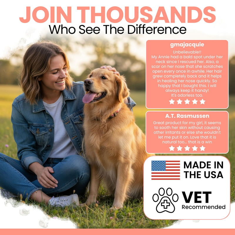 Chew + Heal Labs Natural Hot Spot Treatment for Dogs - 2 oz Soothing Oil for Hotspots and Itchy Skin with Natural Ingredients - Chlorhexidine Free - Good for Sensitive Skin - Made in the USA