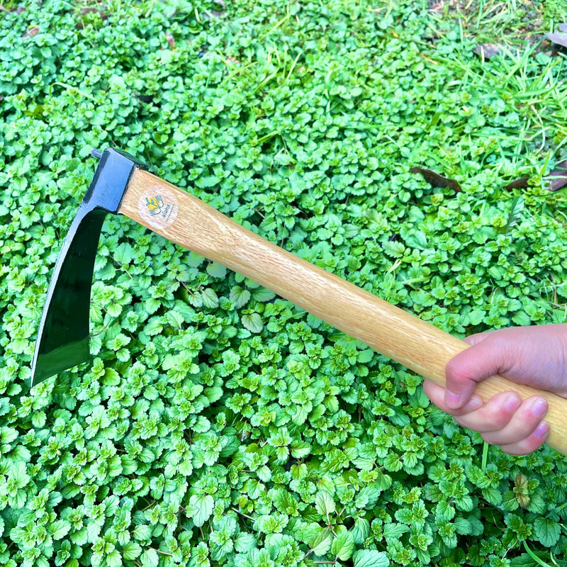 14 Inch Wide Hoe, Heavy Duty Hoe, Japanese Carbon Steel Wide Hoe with Oak Wooden Handle, Without Welding, Garden Hoe for Digging, Weeding, and Planting