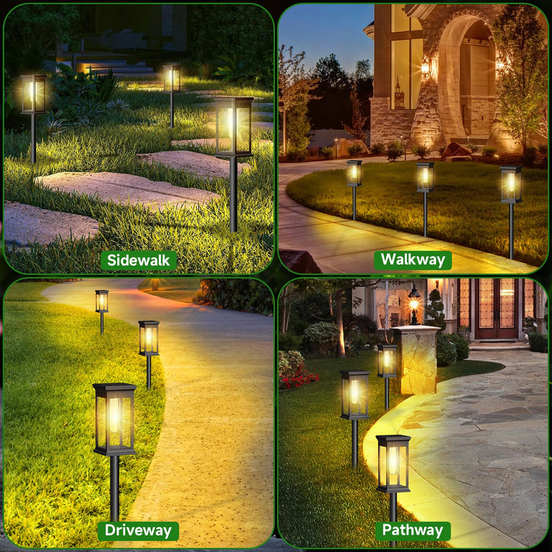 Solar Pathway Lights Outdoor Waterproof – 8 Pack Bright Solar Powered Garden Lights with Auto On/Off, IP65 LED Landscape Lighting for Walkway Patio Lawn Yard Decor