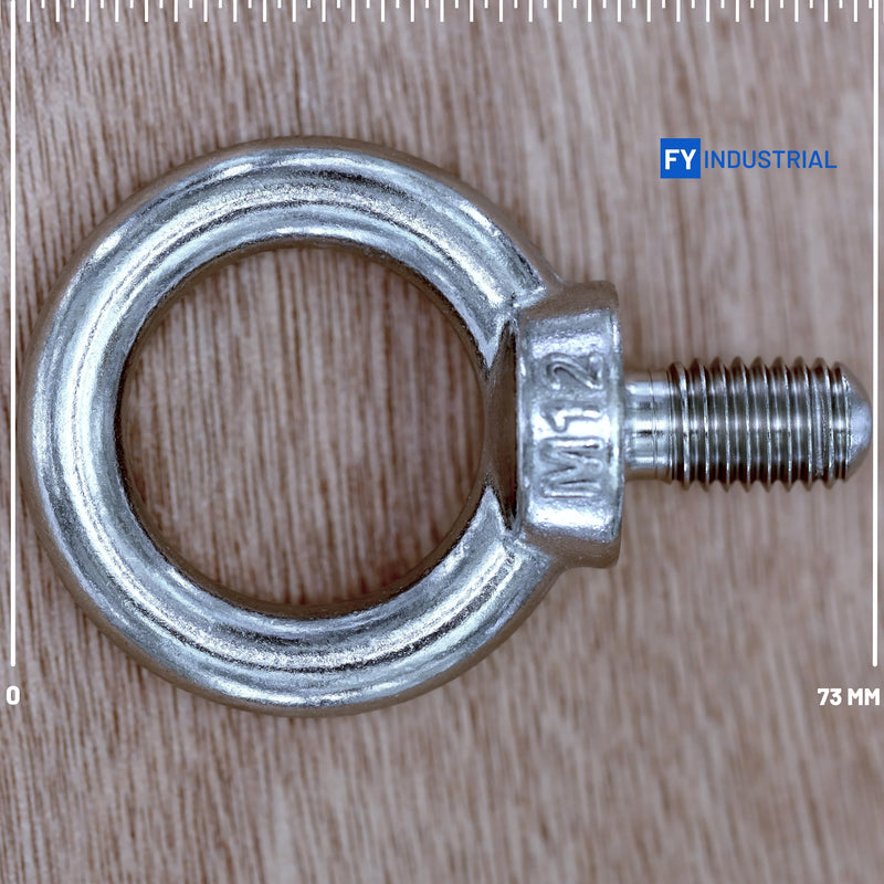Stainless Steel Machinery Shoulder Lifting Eye Bolt (M12, 2 Items) M12 Silver