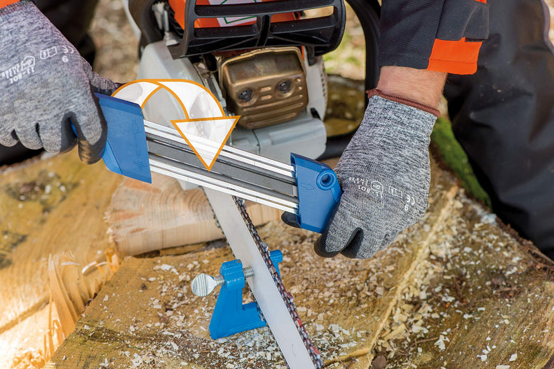 PFERD Chain Saw Sharpener Chain Sharp CS-X, File ø 1/8 inch, 17299 – Chain Saw File and Depth Gauge File in One Ergonomic Tool