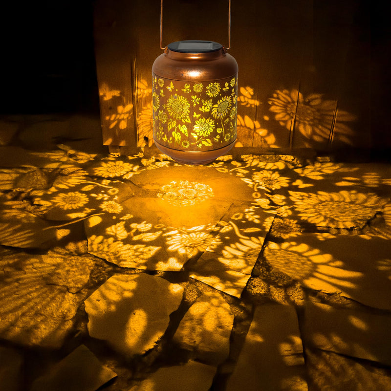 Solar Lanterns Outdoor, Waterproof Hanging Solar Lantern Garden Decor, Solar Lights for Backyard Porch Patio Table Yard Balcony Lawn Pathway, Sunflower Gifts for Women Grandma Mom 1