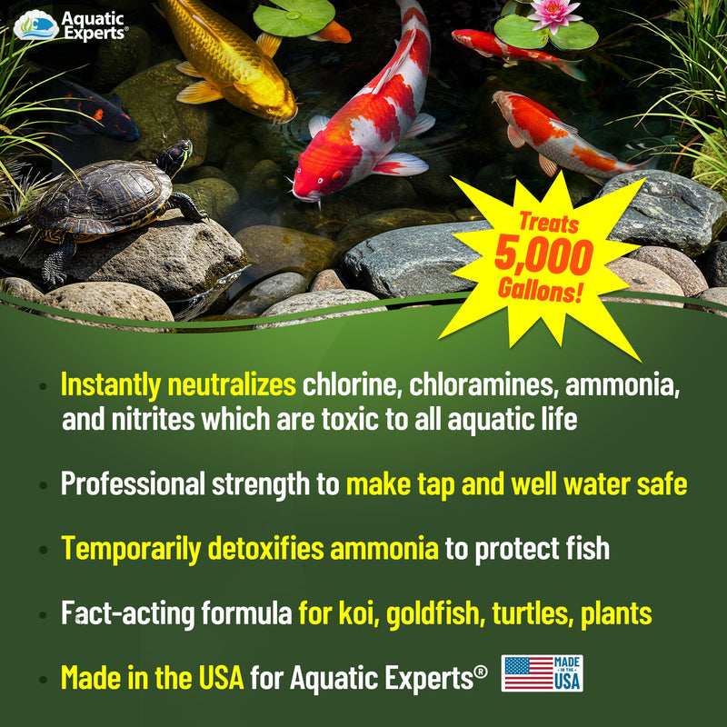 PondFirst Pond Water Conditioner - Concentrated Instant Dechlorinator for Fish Ponds, Makes Water Safe for Koi and Goldfish, Made in The USA, Aquatic Experts (Liquid - 500 ml) Liquid - 500 ml