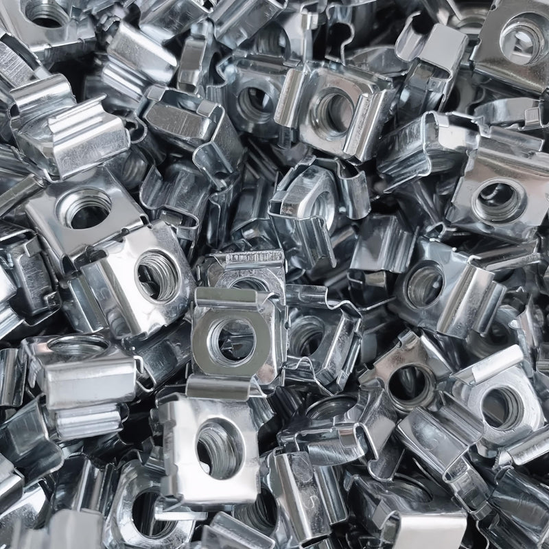 NACX M8 Rack Mount Cage Nuts Clip Nuts, 304 Stainless Steel, Zinc Plated, 15Pcs
