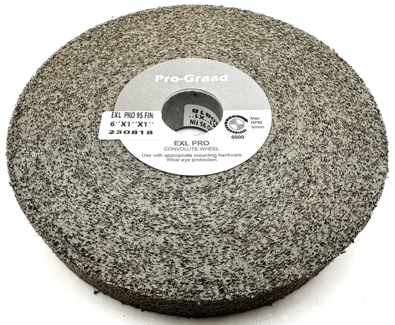 EXL PRO Convolute Deburring Polishing Wheel - 6" x 1" x 1" 9S Fine Silicon Carbide - Professional Grade - Metal Deburring, Finishing and Polishing Wheel - 94905-1 Pack