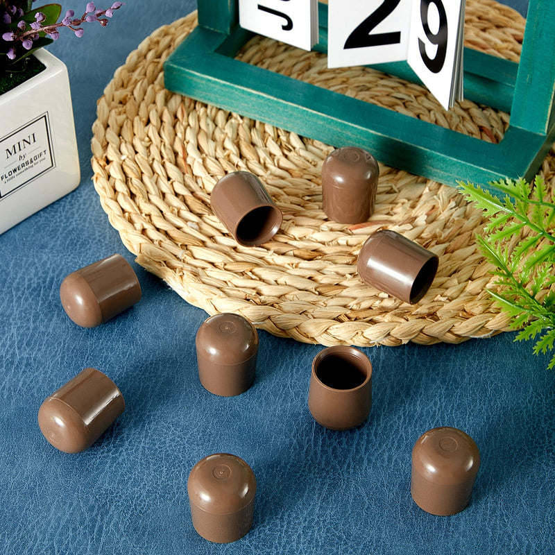 36 Pieces 7/8 Inch Folding Chair Leg Caps Heavy-Duty Plastic Chair End Caps Non-Marring Furniture Glides Round Hardwood Floor Protectors (Beige)