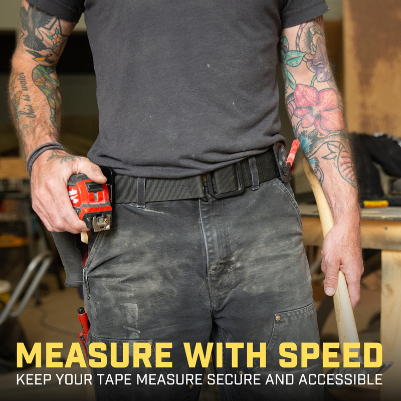 Holstery TapeMaster | Clip-On Tape Measure Holder - Low-Profile Measuring Tape Holster for Your Belt, Tool Bags, Pockets, or Pants TapeMaster V2