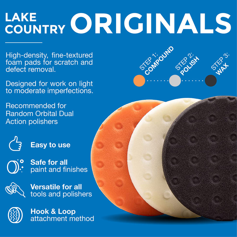 6.5" CCS Polishing Pad Kit (Set of 3) – Light Cutting, Polishing and Finishing Fits 6" Backing Plate 6.5" Multi