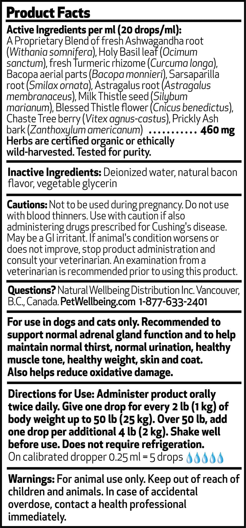 Pet Wellbeing - Adrenal Harmony Gold For Dogs- Natural Support For Adrenal Dysfunction And Cushing'S - 2 Ounce (59 Milliliter) - PawsPlanet Australia
