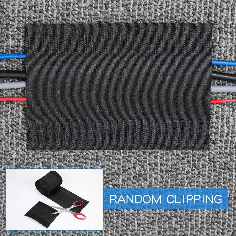 WILLBOND Carpet Cord Cover Cable Grip Floor Cover Cable Protector Management Only for Commercial Office Carpet(Black,59.06 ft) 59.06 ft Black