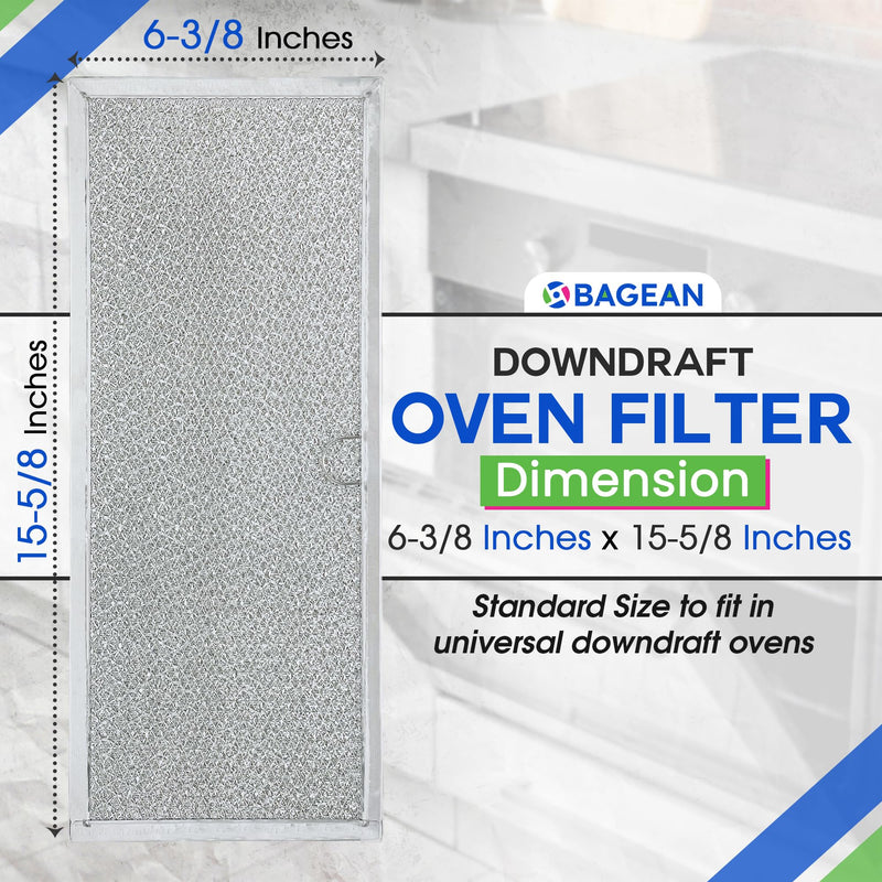 Downdraft Stovetop Filter Replacement for 71002111 Jenn Air Filter Downdraft 15.6” x 6.4” - Range Oven Filter Fits Into Jennair Downdraft Filter Vent and Protects the Stove Fan 6.4" x 15.7" x 0.2"