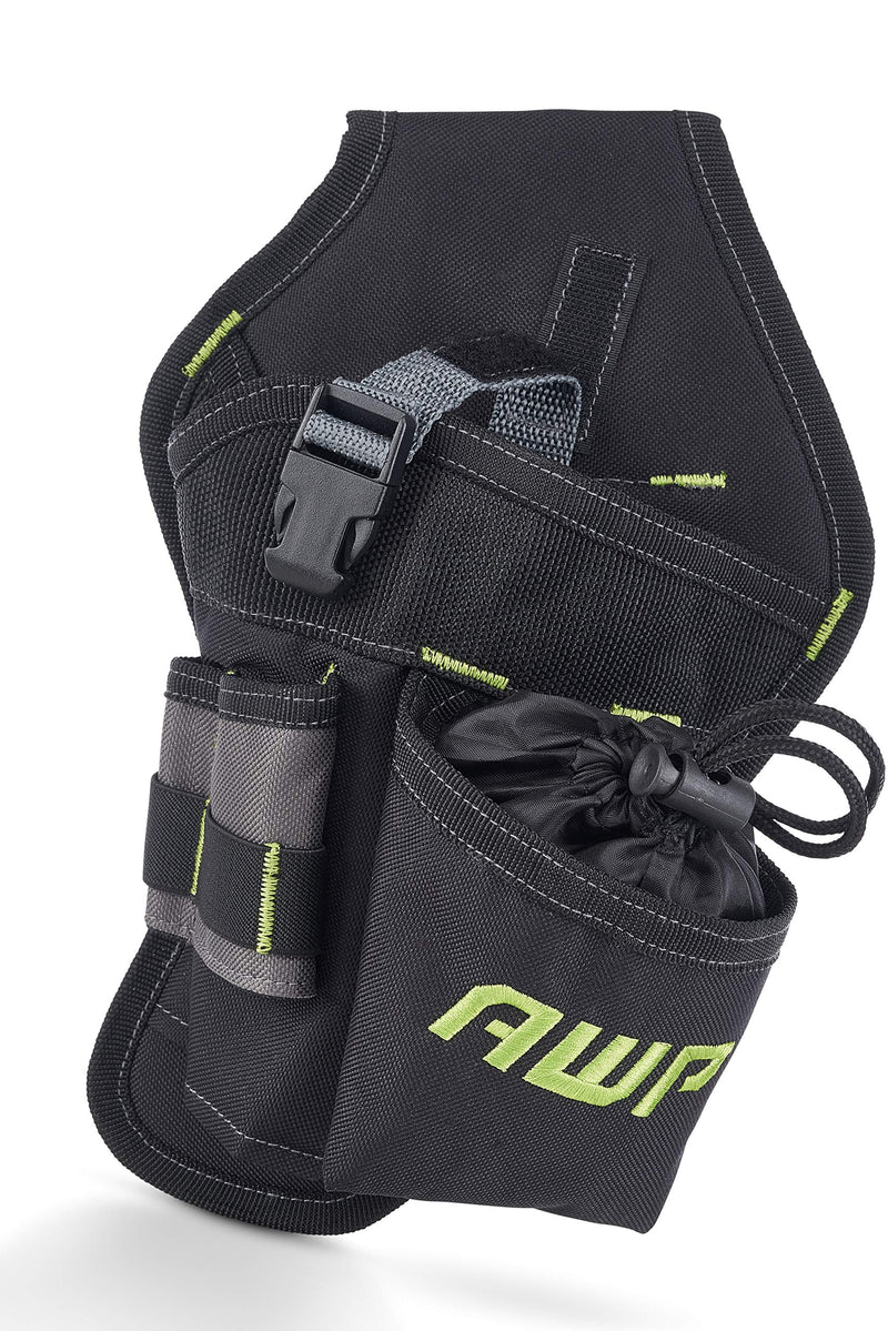 AWP Angled Drill Holster | Heavy-Duty Polyester Drill Holster Designed to Sit on Belt and Hold Weight Evenly | Black | Fits Most Drills