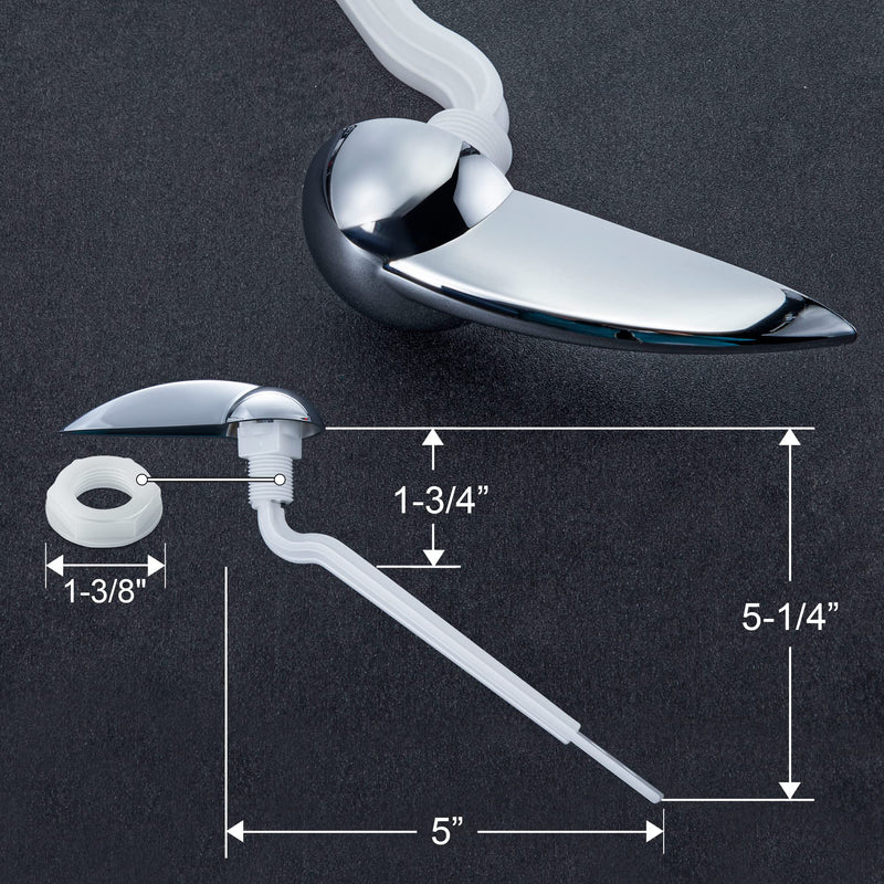 2 Pack Universal Toilet Flush Handle Replacement Kit, Compatible with American Standard Toilet Handle Parts Left Hand Trip Lever 738995-0020A Champion4, White Toilet Bowl Flusher Handles Repair Kit