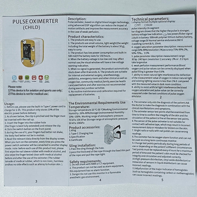 Children Fingertip Pulse Oximeter-Pediatric SpO2 Oxygen Monitor,oximeter for Kids, Cute and Compact Design Made for Children