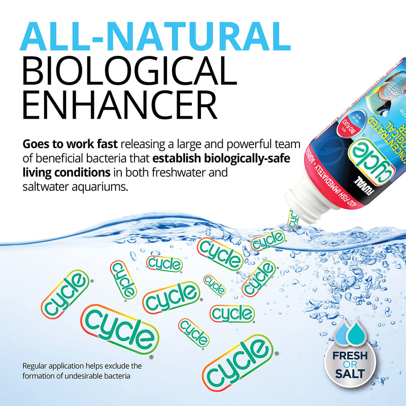 Fluval Cycle Biological Enhancer, Aquarium Water Treatment, 8.4 Oz., A8349