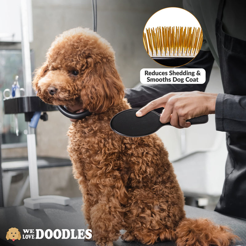 We Love Doodles Pin Brush for Dogs & Ocean Breeze Dog Detangler Spray Bundle - Goldendoodle Pin Brush & Detangler Spray Kit - Brush for Removing Loose Fur & Dematting Spray Made in USA - PawsPlanet Australia