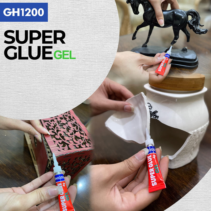 4Gx 5 Value Pack Super Glue Gel All Purpose with Anti Clog Cap. Ca Glue - Strong Adhesive Superglue, Cyanoacrylate Glue for DIY Crafts and Many More 4g x 5 Gel