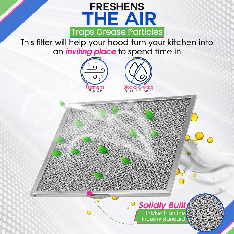 Range Hood Filter Replacement 11.6” x 11.2” BPQTF S99010317 Broan Charcoal Grease Filter Combo - Ductless Stove Vent Filter - Metal Mesh Blocks Grease and the Carbon Filters Kitchen Oven Air 1