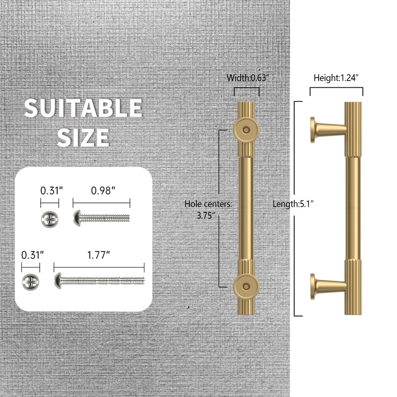 FILTA 10 Pack Champagne Bronze Cabinet Pulls 3.75 Inch(96mm) Stylish Kitchen Cabinet Handles Zinc Alloy Modern Cabinet Hardware Pulls for Drawer Dresser 3.75"/96MM Hole Center