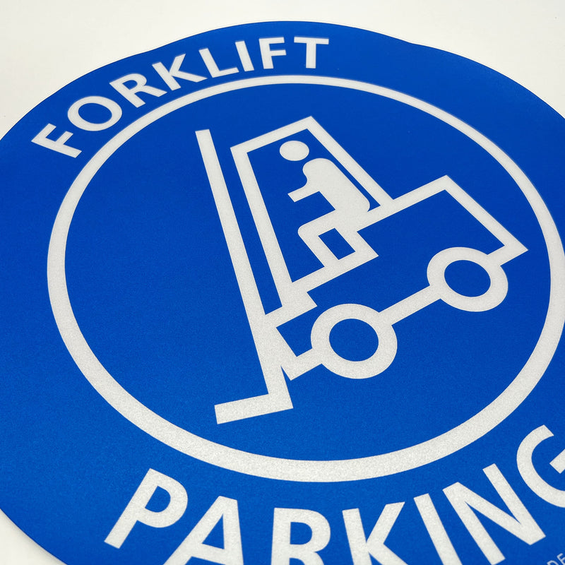TRADESAFE Forklift Parking Area Anti-Slip Floor Sticker - Forklift Decal Floor Sign, Peel and Stick Adhesive Vinyl Sign, ANSI-Compliant, 17” Diameter Round Sticker