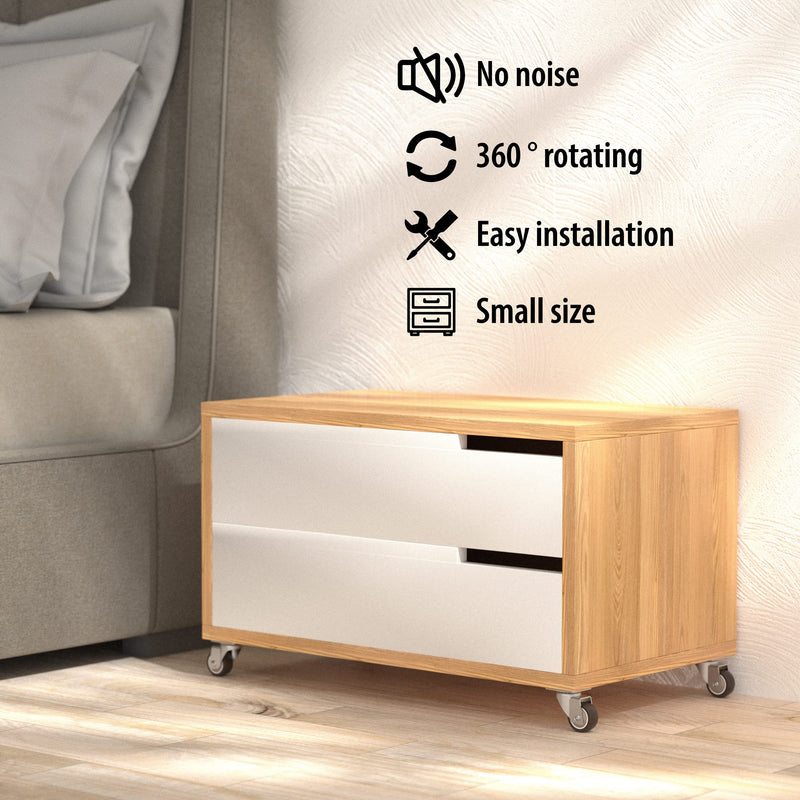 HOLKIE 1 inch Small Caster Wheels for Furniture Low Profile Casters Set of 4 Total Capacity 90 Lbs Perfect Wheels for Small Project、Nightstand、Side Table (No Brake)