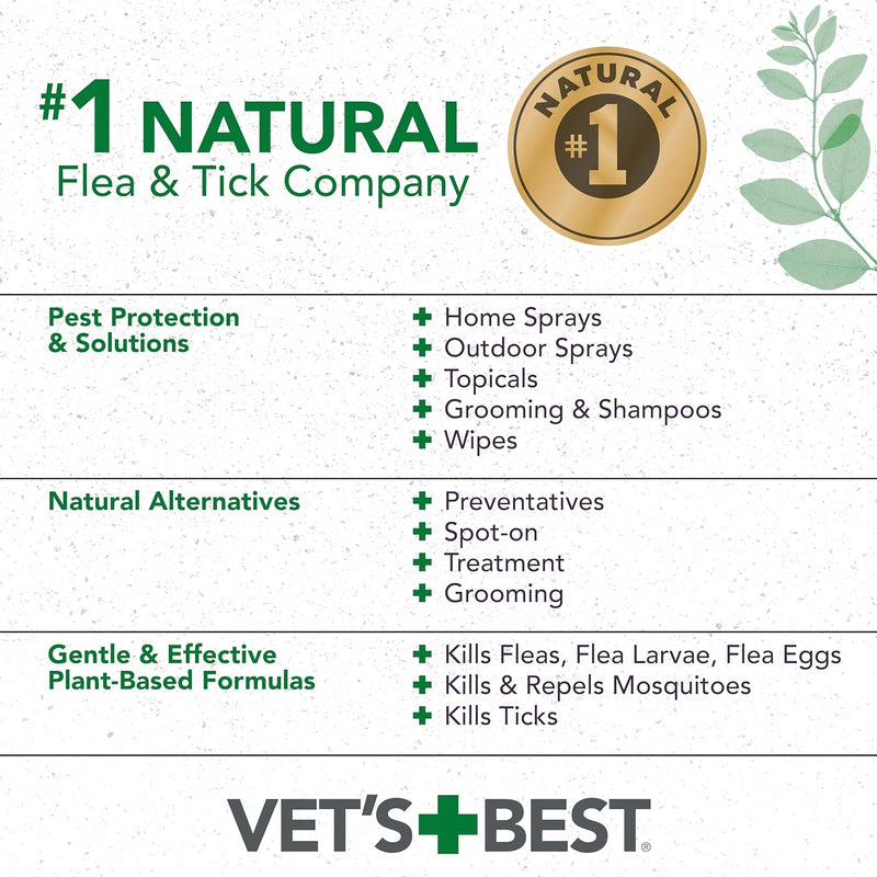 Vet's Best Flea and Tick Easy Spray | Flea Treatment for Dogs and Home |Plant-Based Formula | 6.3 Ounces - PawsPlanet Australia