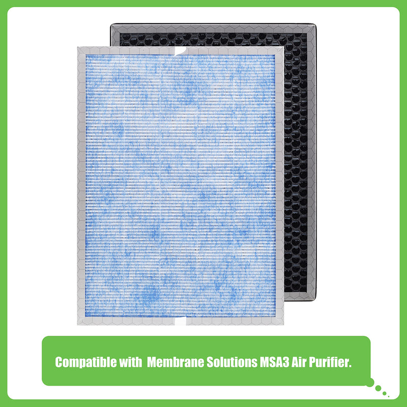 Hichoryer【Upgraded】MSA3 Replacement Filter,Compatible with MSA3 & MSA3S Air Purifier, 3-in-1 H13 True HEPA Filter with Odaller Pure Technology, 2 Pack MSA3 Filter 2Pack