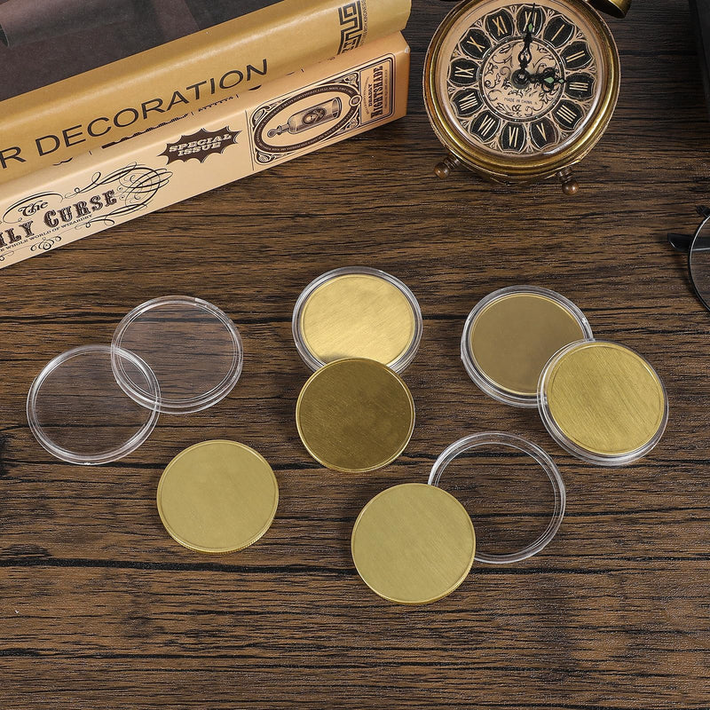 10Pcs Laser Engraving Blanks Brass Coin Custom Challenge Coin Blanks Metal Engraving Blank Coins 40mm for DIY Commemorative Collection（Thickness 2.6mm）