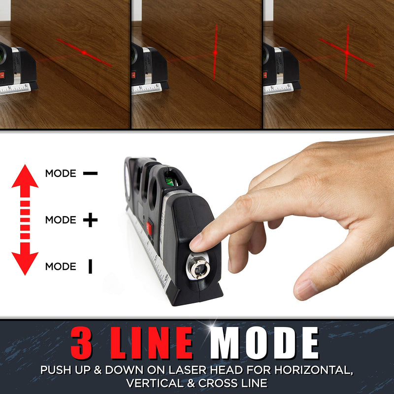 Stud Finder & Multifunction Device (Laser Level line, Leveler, Metric Ruler) - Stud Finder Wall Scanner With Laser Level Can Be Used as Pictures Hanging Tool and Ruler With Stud Finder