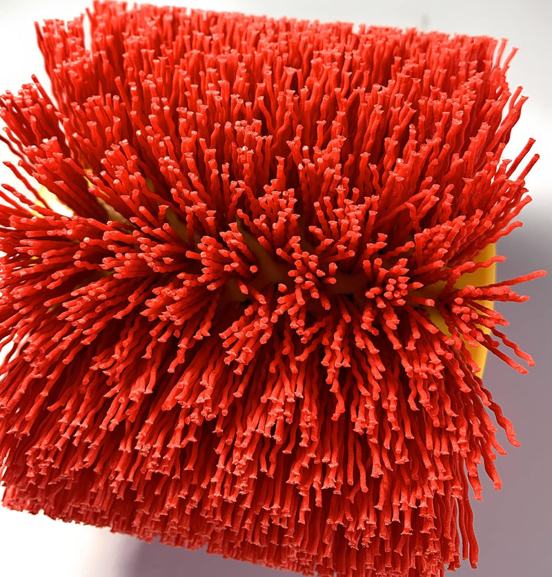 Signi Abrasive nylon bristle Burnishing Brush Drum Drawing Wheel for polishing wood (240 grit red) 240 grit red