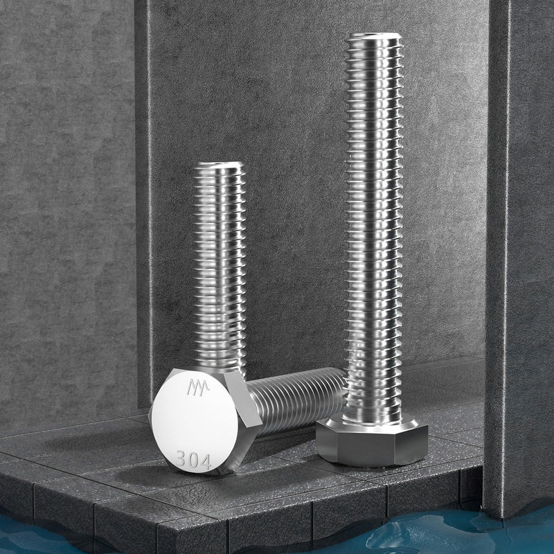 30Pcs 1/4-20 x 1-1/2" Hex Head Screws Bolts,304 Stainless Steel 18-8,Fully Threaded,External Hex Drive,Mounting Chair,Rail,Pump,Wheels,Handles,Antenna Parts,Boat and Plastic Bumpers(VG10206) 1-1/2" 1/4-20"