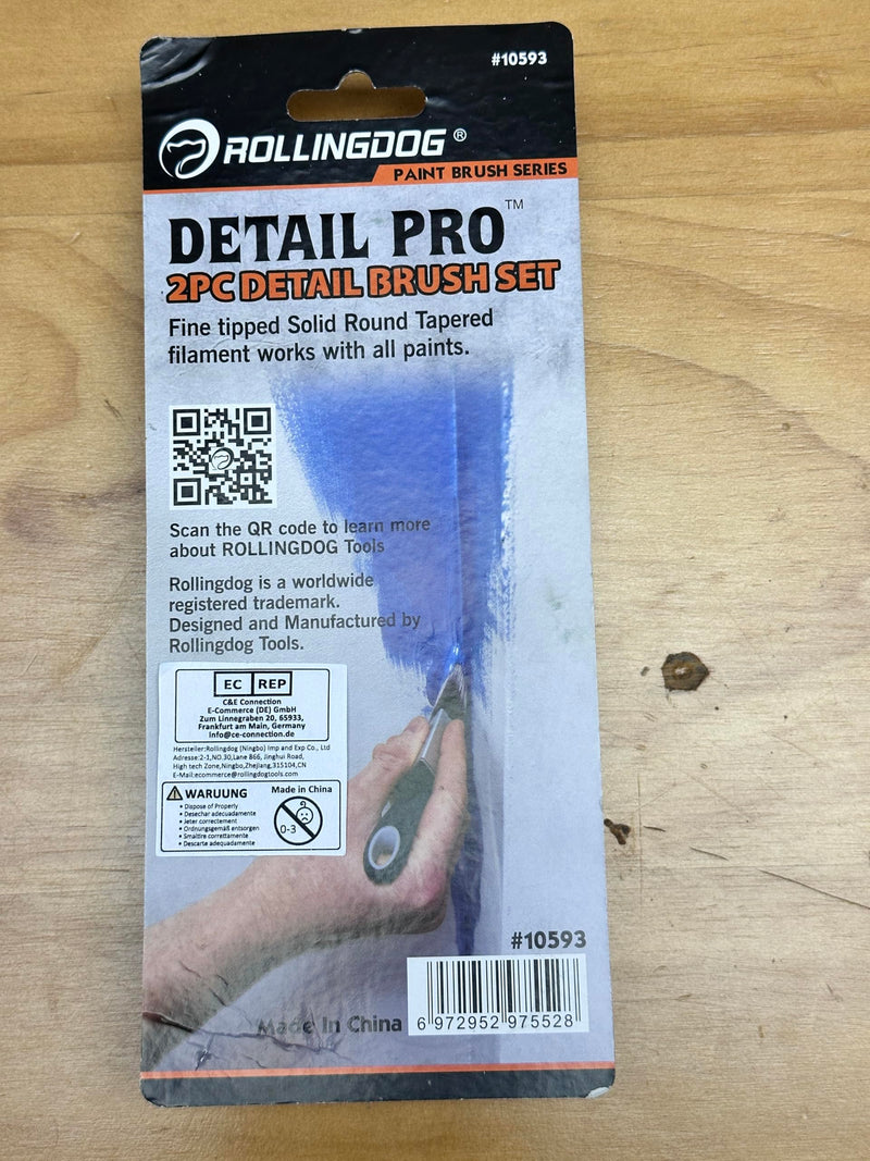 ROLLINGDOG Paint Brush for Trim - Edging Paint Brush 2PC, 1PC Triangular Brush and 1PC Square Trim Brush, Cut in, Edger, Corner, Sash Painting 2pc Detail Brush Set