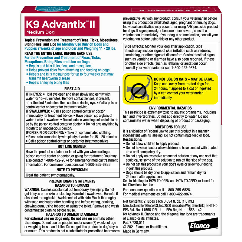 Bundle of K9 Advantix II Medium Dog | 2-Mo Supply + Pet Protect Skin Health Soft Chews for Dogs, 60 Count