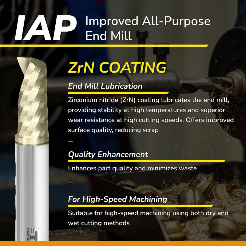 SPEED TIGER Solid Carbide CNC Spiral O Single Flute End Mill - IAP1/8"Diameter 1/4" Shank, 2"OVL(1 Piece, 1/8") - For Aluminum, Wood, Plastic, Brass, Copper Cutting – Mill Bits Sets for Professionals 1/8 in