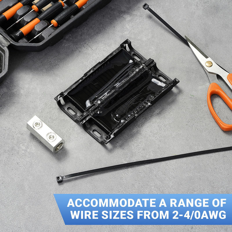 Relaxweex 2 Sets Underground Wire Splice Kit Suit with Protective Casing and Ties for 2-4/0 Range Direct Burial Uf Wire Handle up to 600 Volts Maximum Includes Connectors and Electrical Cable 2-4/0 AWG