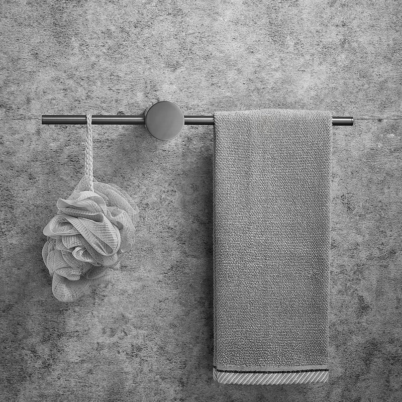 Balance Towel Bar Single Base Brass Towel Rack Adjustable Left and Right Wall Mounted Bathroom Towel Holder 20 inch Gun Grey