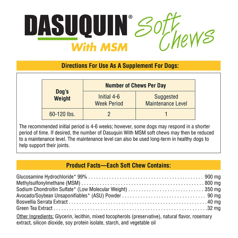 Nutramax Laboratories Dasuquin with MSM Soft Chews 84 Count Large Dog (Over 60 lbs) - PawsPlanet Australia