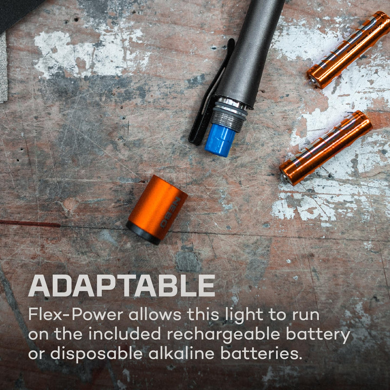 NEBO Inspector 500+ Flex Pen Light | 500 Lumens, 8 Light Modes, Rechargeable LED Flashlight & 360 Degree Area Lighting, Magnetic Base, IPX7 Waterproof, Pocket Size for EDC, Includes USB Charging Cable Gray - 500 Lumens