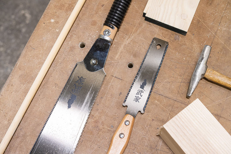 Set of 2 - Ryoba Japanese Pull Saw 9.5 Inch and Flush Cut Saw 6 Inch – Woodworking Tools Ryoba Table Saw – Steel Blades and Wood Handles, Handsaw 2 Cutting Edges– Japanese Hand Saw for Carpentry, DIY