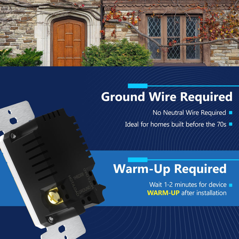 LIDER No Neutral Wire Required Humidity Sensor Switch, 1-Pole, Matte Gold