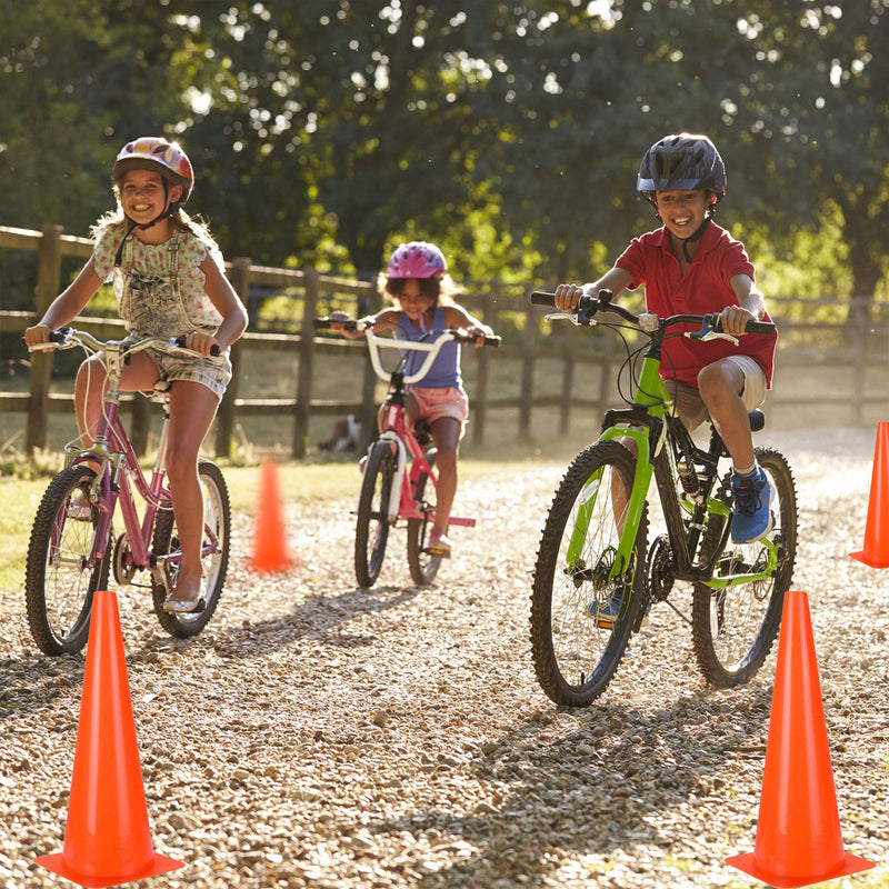 [5 Pack] 18 inch Traffic Cones, Safety Road Parking Cones,Agility Field Marker Cones for Soccer Basketball Football Drills Training, Outdoor Sport Activity & Festive Events 5 Pack, Orange