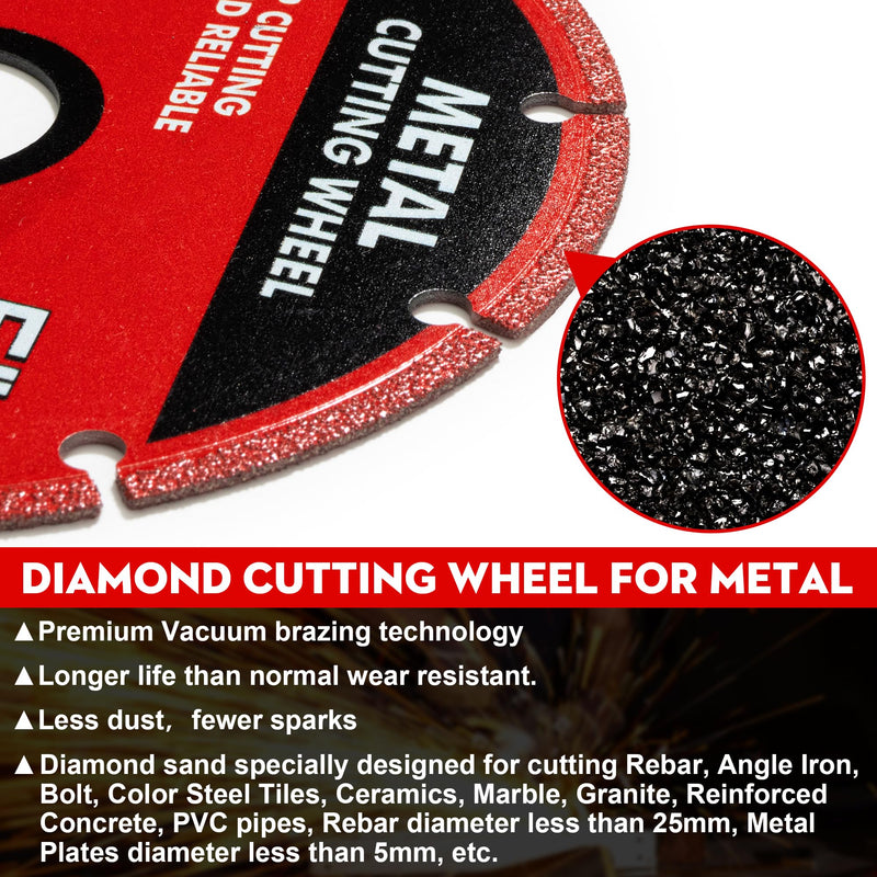 4-1/2 Inch Cut Off Wheels, Diamond Cutting Wheel for 7/8 Inch Arbor Angle Grinder, 4.5 Inch Metal Cutting Wheel with 5000+ Cuts on Rebar, Steel, Iron and INOX (1 Pcs) 115mm 1.0