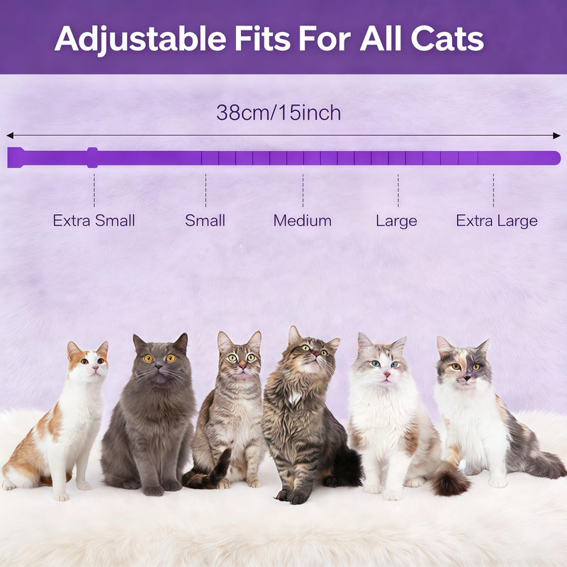 Calming Collar for Cats, Pheromone Infused for Anxiety Relief & Stress, Adjustable & Waterproof, 4 Pack(Blue) Blue