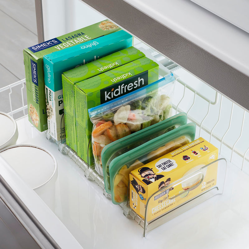 YouCopia FreezeUp Freezer Rack, BPA-Free Clear Fridge Organizer with Adjustable Dividers and Handles for Frozen Food Box and Meal Storage, 15 Freezer Rack, 15"