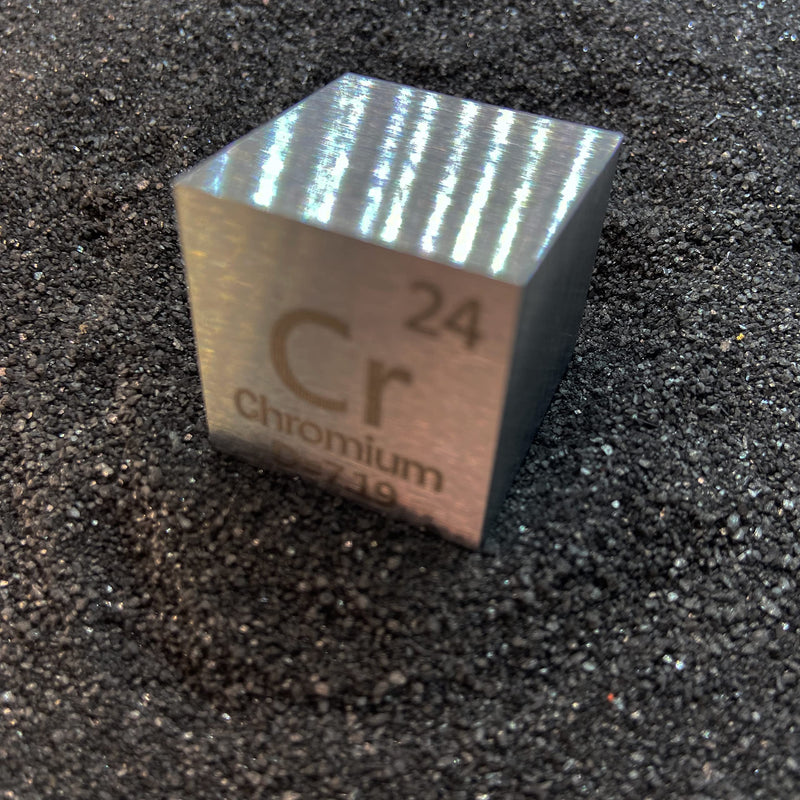 Chromium Cube - Metal Element Cubes - Laser Engraved Density Cube Set for a Periodic Table of Elements Collection - (Chromium, 1 inch) 1 inch (25.4mm) Chromium